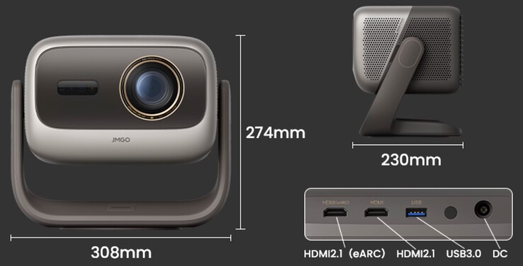 Dimensioni e porte di JMGO N3 Ultimate.