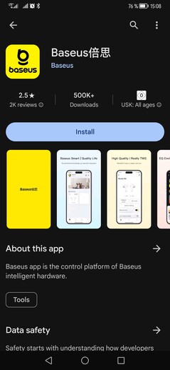 Baseus nel Google Play Store