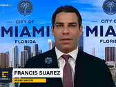 Il sindaco di Miami Francis Suarez ha dato la notizia della resa dei bitcoin in diretta su CoinDesk TV. (Fonte: CoinDesk)