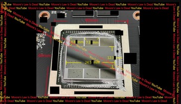 Una GPU Navi 31 all'interno di un pacchetto Navi 32 da 40x40 mm. (Fonte: MLID)