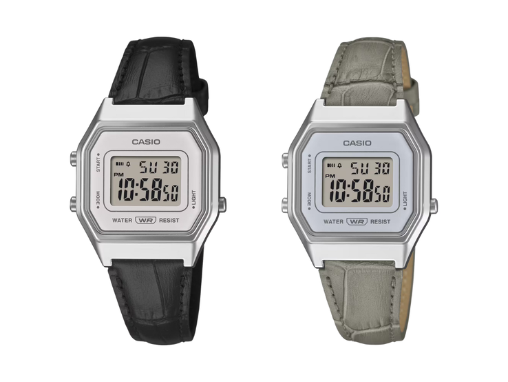 Gli orologi Casio LA680WEL-1 (a sinistra) e LA680WEL-8A2 (a destra). (Fonte: Casio)