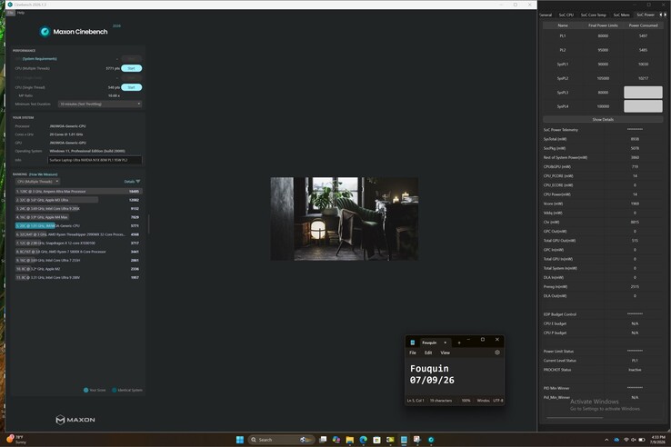 Punteggio Nvidia RTX Spark in Cinebench 2026