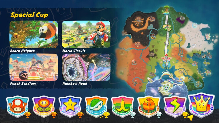 L'ottava coppa in Mario Kart Worlds. (Fonte: Nintendo)