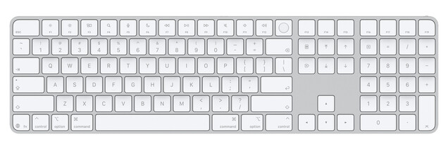 La nuova Magic Keyboard di Apple con tastierino numerico sostituisce inoltre le etichette testuali con icone su alcuni tasti.