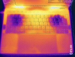 Può vedere le dimensioni del touchpad nell'immagine a infrarossi.