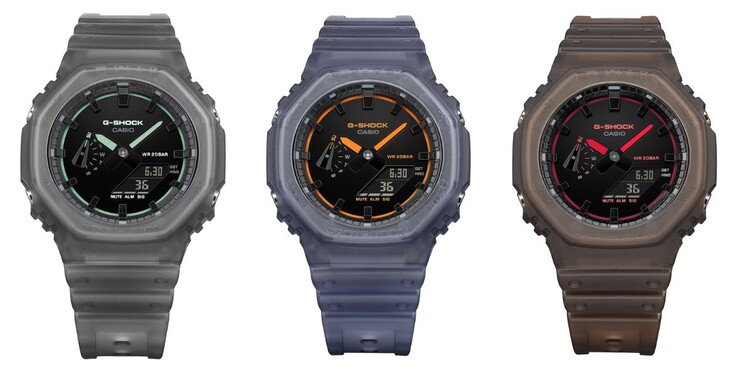 Da sinistra a destra: gli orologi Casio G-Shock GA-2100K-1A, GA-2100K-2A e GA-2100K-5A. (Fonte immagine: Casio, a cura)