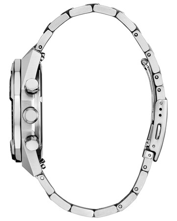 Orologio cronografo Citizen Nighthawk CA0890-54H con quadrante grigio, bracciale in acciaio inossidabile color argento, lunetta girevole, tre contatori e datario a ore 3.