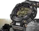 Il Casio G-Shock Frogman GWF-D1000BC-1JF è raffigurato di profilo, mettendo in risalto la sua cassa massiccia e asimmetrica e il cinturino in materiale composito.