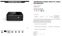 Configurazioni di Morefine M600 (fonte: Morefine)