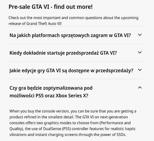 Dettagli sulle modalità di prestazione di GTA 6 per PS5 e Xbox