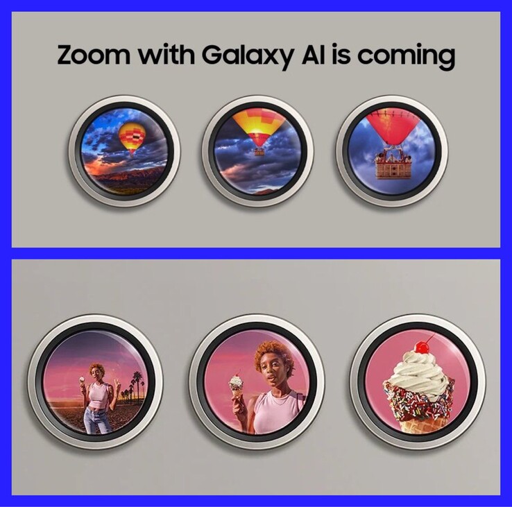 Samsung sta già promuovendo attivamente le nuove funzioni Galaxy AI Zoom delle fotocamere della serie Galaxy S24, almeno negli Stati Uniti.