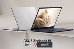 Intel-ZenBook 14 vs. AMD-ZenBook 14 (Fonte: Asus con modifiche)