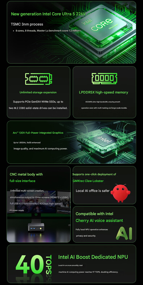 I punti salienti del mini PC K17 (traduzione automatica)