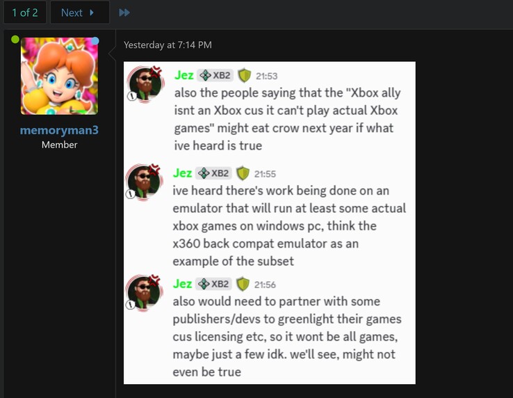 Jez Corden commenta l'emulatore ufficiale di Xbox 360 (screenshot, memoryman3@NeoGAF forums)