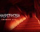 Un banner che presenta l'aggiornamento Crimson Eye di Phasmophobia