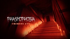 Un banner che presenta l'aggiornamento Crimson Eye di Phasmophobia