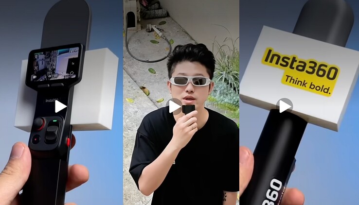 Il telecomando/mic wireless ha una propria impugnatura per microfono in stile intervista (probabilmente venduta separatamente).