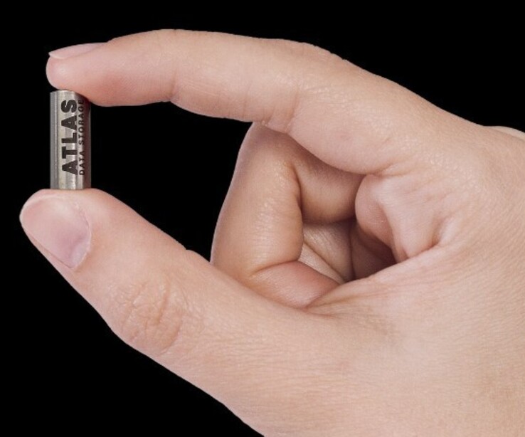 I tubi dell'Atlas Eon 100 contengono DNA sintetico disidratato che memorizza i dati scritti. (Fonte: Atlas Data Storage)