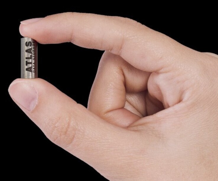 I tubi dell'Atlas Eon 100 contengono DNA sintetico disidratato che memorizza i dati scritti. (Fonte: Atlas Data Storage)