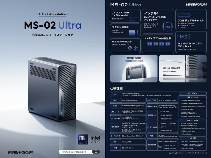 Il materiale promozionale trapelato di Minisforum MS-A2 Ultra (Fonte immagine: r/MiniPCs)