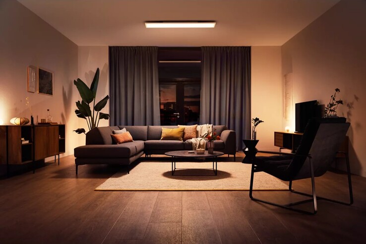 La nuova lampada a pannello rettangolare Philips Aurelle. (Fonte: Philips Hue)