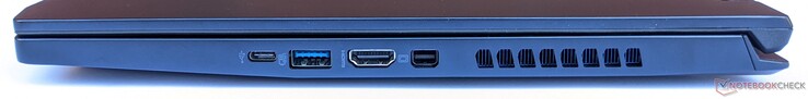 A destra: 2x USB 3.1 Gen 2, HDMI, Mini DisplayPort