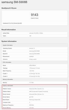 Xclipse 920 su OpenCL. (Fonte: Geekbench)