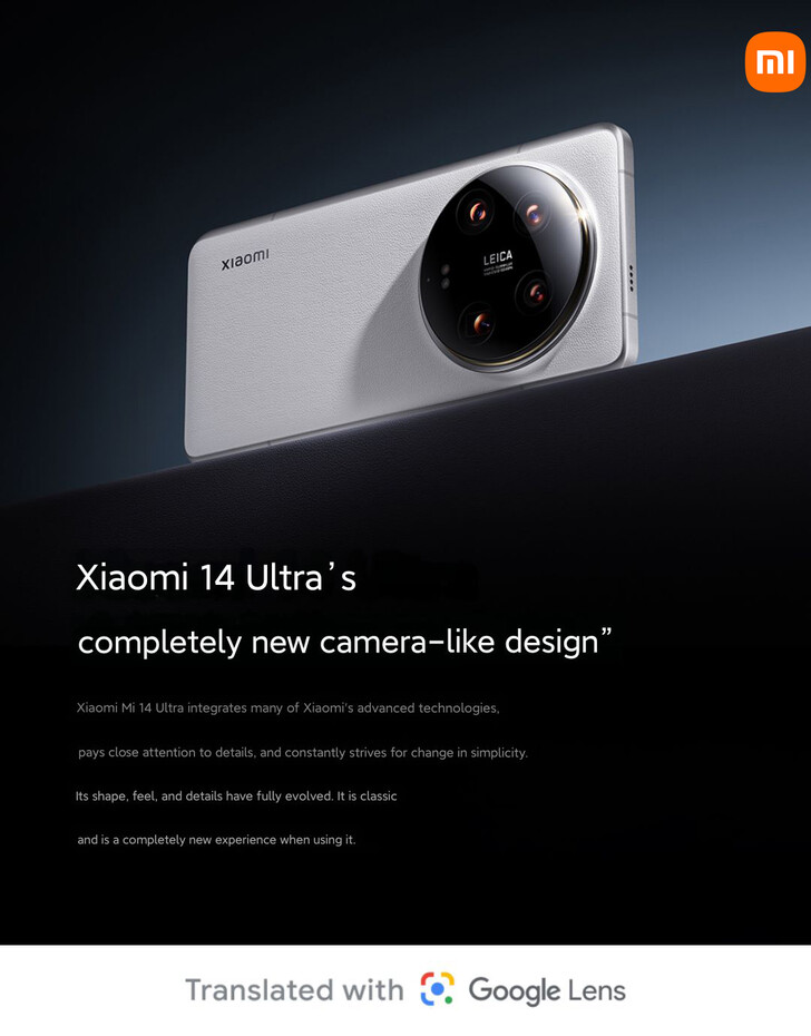 Nuovo "design simile a una fotocamera" di Xiaomi 14 Ultra (Fonte: Xiaomi)