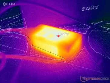 L'adattatore CA raggiunge oltre 46 C quando si utilizzano carichi impegnativi