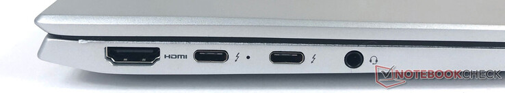 A sinistra: 2x USB-C, 1x HDMI, 1x jack audio