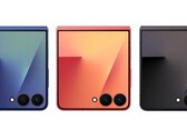 Una prima immagine reale del Samsung Galaxy Z Flip7 con l'imballaggio e il display di copertura acceso sta circolando online. (Fonte immagine: Evan Blass)