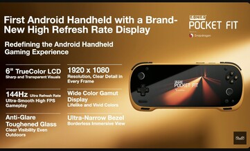 Il Konkr Pocket Fit avrà un pannello IPS LCD con una risoluzione di 1080p e una frequenza di aggiornamento di 144Hz. (Fonte: Ayaneo)