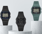 Da sinistra a destra, nella foto: Casio F-B100W-1AJF, F-B100W-1BJF e F-B100W-3AJF. 