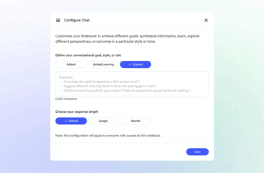La chat può ora essere personalizzata tramite un'icona di configurazione. (Fonte immagine: Google)