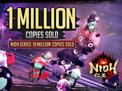 Uno screengrab dell'annuncio di 1 milione di copie vendute di Nioh 3 da parte del Team Ninja