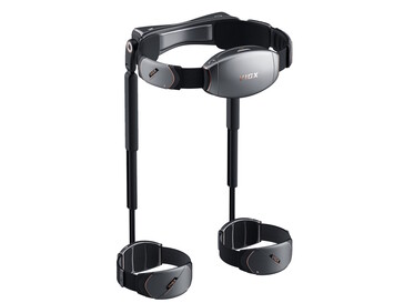 Dispiegati per essere indossati, gli esoscheletri Vigx π6 sono progettati per fornire energia vicino al centro di gravità di chi li indossa, per ridurre le oscillazioni e le torsioni. (Vista dalla parte posteriore) (Fonte: Vigx)