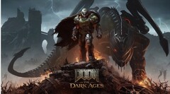 DOOM Slayer si trova in cima a un campo di battaglia nella key art ufficiale di DOOM: The Dark Ages (Fonte immagine: DOOM: The Dark Ages, per gentile concessione di Keymailer)
