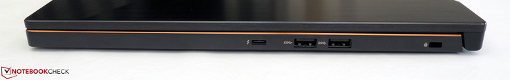 Lato Destro: Thunderbolt 3 (incl. DisplayPort & USB 3.1 Gen. 2), 2x USB 3.0, slot per Kensington Lock