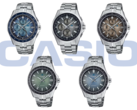 Nella fila superiore, abbiamo (da sinistra a destra), Casio OCW-S7000RA-2AJF, OCW-T2600RA-8AJF e OCW-S7000RA-5AJF. Nella fila inferiore, vediamo (da sinistra a destra) i modelli Casio OCW-S400RA-3AJF e OCW-S400RA-2AJF. (Fonte immagine: Casio)
