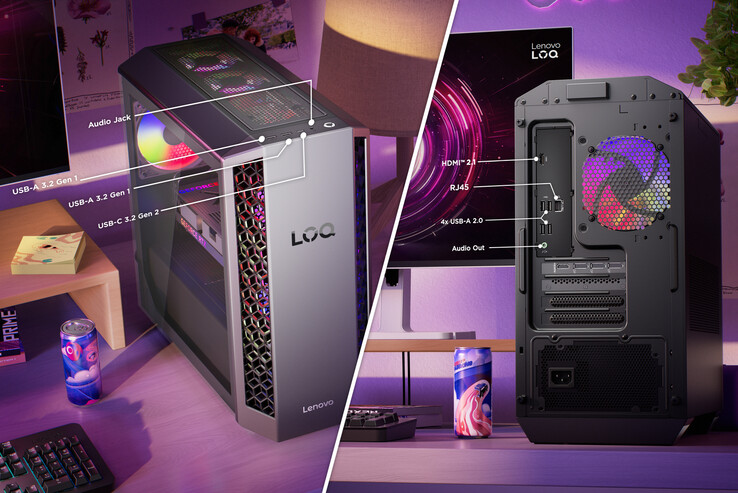 Porte e design di LOQ Tower 26ADR10 (Fonte: Lenovo)