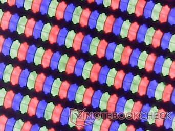 Nitida matrice di subpixel da sovrapposizione lucida. La granulosità è minima