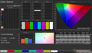gamma cromatica sRGB: copertura del 96,9%