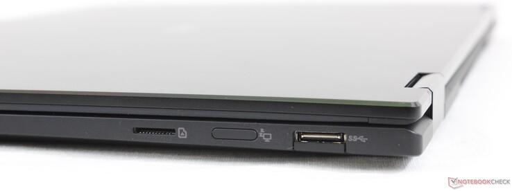 A destra: Lettore MicroSD, pulsante Sleep, USB-A 3.2 Gen. 2
