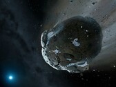 Un'illustrazione d'artista di un asteroide.