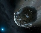 Un'illustrazione d'artista di un asteroide.