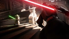 Lo screenshot di Star Wars Battlefront II mostra Yoda e Darth Maul
