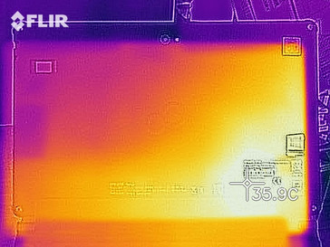 Distribuzione del calore in idle - lato inferiore