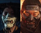 Atsu (a sinistra) di Ghost of Yōtei e Jin Sakai (a destra) di Ghost of Tsushima indossano maschere distinte in stile oni che simboleggiano la loro trasformazione in leggende temute. (Fonte: Sucker Punch Productions)