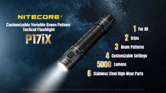 Il Nitecore P17iX offre le stesse caratteristiche del P27iX, solo con una testa più piccola