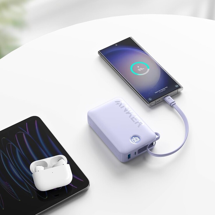 Il nuovo Anker Power Bank con cavo USB-C integrato. (Fonte: Anker)